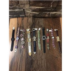 GROUP OF 10 NEW WATCHES-STRAP STYLE *need new watch batteries