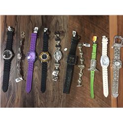 GROUP OF 10 NEW WATCHES-STRAP STYLE *need new watch batteries