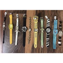 GROUP OF 10 NEW WATCHES-STRAP STYLE *need new watch batteries