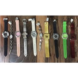 GROUP OF 10 NEW WATCHES-STRAP STYLE *need new watch batteries