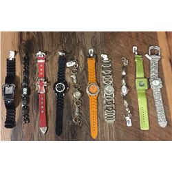 GROUP OF 10 NEW WATCHES-STRAP STYLE *need new watch batteries