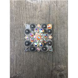 1COPPER IRREDESCENT SWAROVSKI CRYSTALS/1 1/2" SQUARE CONCHO**COMES WITH CHICAGO SCREWS