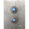 Image 1 : 2 COPPER ROYAL/IRREDESCENT SWAROVSKI CRYSTALS/SMALL  1" ROUND CONCHO**COMES WITH CHICAGO SCREWS
