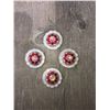 Image 1 : 4 RED/IRREDESCENT SWAROVSKI CRYSTALS/SMALL  1" SILVER ROUND CONCHO**COMES WITH CHICAGO SCREWS