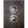 Image 1 : 2 PINK SWAROVSKI CRYSTALS/MED  1 1/2" ANTIQUE SILVER ROUND CONCHO**COMES WITH CHICAGO SCREWS