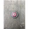 Image 1 : 1 PINK/ IRREDESCENT SWAROVSKI CRYSTALS/SMALL  1" SILVER ROUND CONCHO**COMES WITH CHICAGO SCREWS
