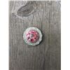 Image 1 : 1 PINK/ IRREDESCENT SWAROVSKI CRYSTALS/SMALL  1" SILVER ROUND CONCHO**COMES WITH CHICAGO SCREWS