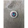 Image 1 : 1 PURPLE/TEAL SWAROVSKI CRYSTALS/SMALL  1" SILVER ROUND CONCHO**COMES WITH CHICAGO SCREWS