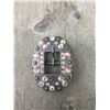 Image 1 : 1 IRREDESCENT SWAROVSKI CRYSTALS/ANTIQUE SILVER BUCKLE 2"X3" FITS 3/4" STRAP