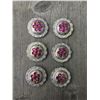 Image 1 : 6 PURPLE SWAROVSKI CRYSTALS/  1 " SILVER ROUND CONCHO**COMES WITH CHICAGO SCREWS