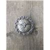 Image 1 : 1 DARK PURPLE SWARVOSKI LONGHORN ANTIQUE SILVER ROUND CONCHO**COMES WITH CHICAGO SCREWS
