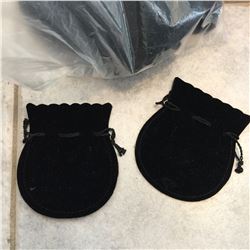 30 BLACK VELVET JEWELERY TIE STRING  BAGS 4"X3"