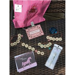 GIRLS BIRTHDAY BAG!!!COWGIRL FINESSE TOTE BAG/ BIRTHDAY CARD/BLUE DIAMOND PAPER WEIGHT/QUEEN BOOKMAR