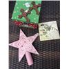 Image 1 : CHRISTMAS LOT; 6 NESTING BOXES,PINK CHRISTMAS TREE STAR,2 SPARKLE CROSS ORNAMENTS, PAK OF CHRISTMAS 
