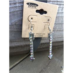 SILVER BLING ARROW EARRINGS 2 "