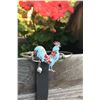Image 1 : SILVER/LIGHT BLUE FLORAL ROOSTER BRACELET