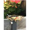 Image 1 : GOLD/CREAM FLORAL COW BRACELET