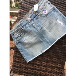 COWGIRL TUFF MINI JEAN SKIRT WITH CROSS BLING ACCENT/31 WAIST