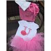Image 1 : WHITE SHIRT WITH HORSE SHOE  DESIGN ON FRONT/KIDS 7-8/-PINK TUTU-WHITE TODDLER HAT -COWGIRL FINESSE 