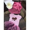 Image 1 : PURPLE SHIRT WITH HORSE ACCENT / 24 MOS/PINK AND PURPLE TUTU/WHITE TODDLER FASHION HATWITH BLACK FLO