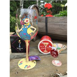 BABY LOVE, WORTH THE "WEIGHT"WINE GLASS/ MINI MARTINI GLASS TREE DECORATION