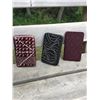 Image 1 : GROUP OF 3 DISCOUNT WALLETS/RED, BLACK(DAMAGED),PURPLE