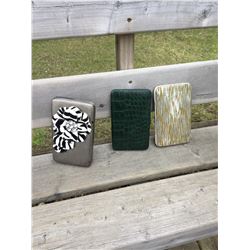 GROUP OF 3 DISCOUNT WALLETS/SILVER , GREY, GREEN