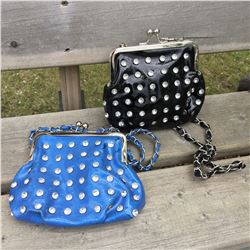 GROUP OF 2 DISCOUNT WALLETS/BLACK, BLUE(HAS MARKS ON IT)