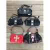 Image 1 : GROUP 5 DISCOUNT PURSES/BLACKAND BURGANDY WITH BUCKLE, BLACKLEATHER(MISSSING GEMS),2 BLACK HAIR ON H