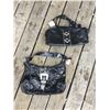 Image 1 : GROUP 2 DISCOUNT PURSES/BLACK WITH BUCKLE,BLACK LEATHER (MISSING GEMS)