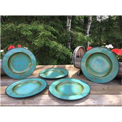 ONE TURQUOISE WESTERN CHARGER PLATE/METAL