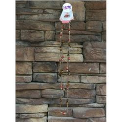 BROWN BEADED STONE LAYERING NECKLACE