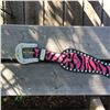 Image 2 : WIDE PINK ZEBRA PRINT HAIR ON HIDE LEATHER BELT/ STUDDING AROUND EDGES/SIZE XL