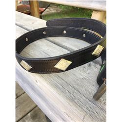 BLACK LEATHER BELT/ SILVER CONCHOS**HAVE SLIGHT SCRATCHESSIZE LARGE