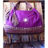 Image 1 : MAGENTA AND BROWN HANDBAG/FRINGE TASSEL