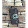 Image 1 : DARK COFFEE BROWN WESTERN BUCKLE TRIFOLD WALLET