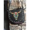 Image 1 : BLACK STEER HEAD MESSENGER PURSE