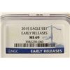 Image 3 : 2015 AMERICAN SILVER EAGLE NGC MS69 EARLY RELEASES