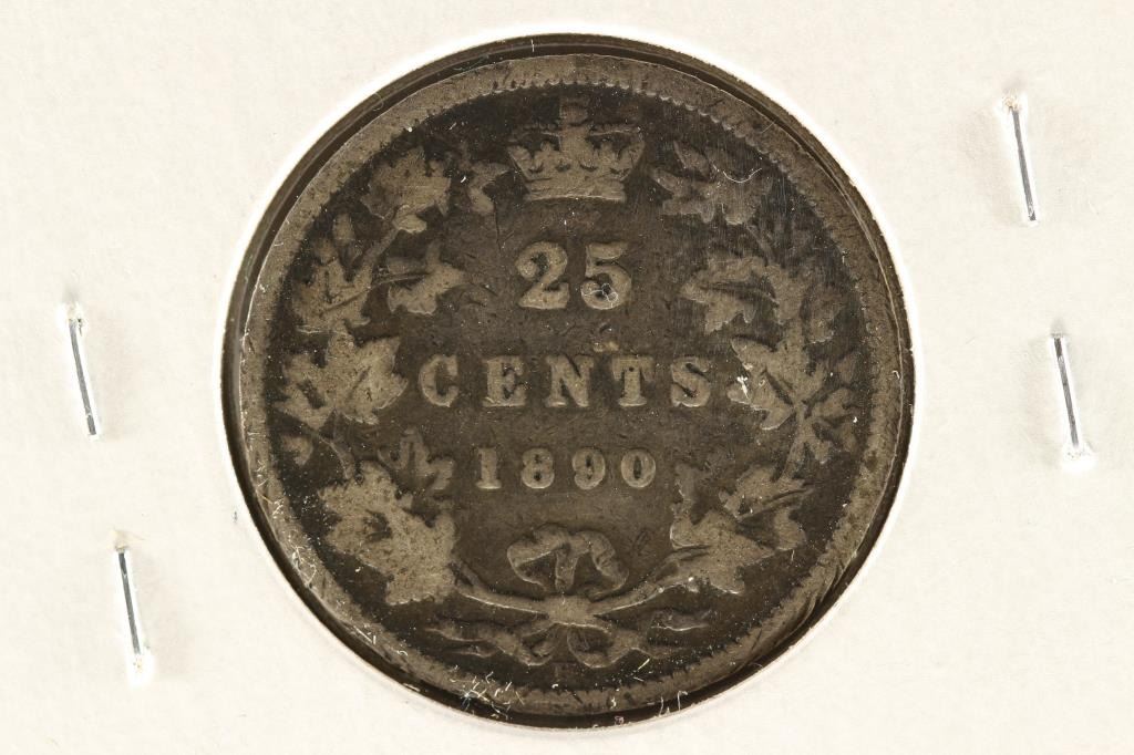 1890H CANADA SILVER 25 CENTS