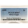 Image 3 : 2000 AMERICAN SILVER EAGLE PCGS MS67 TONED