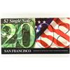Image 2 : 2008 SAN FRANCISCO $2 SINGLE NOTE 2003-A CRISP UNC