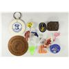 Image 1 : BAG OF 12 MISC. FUN COIN SHOW PINBACKS