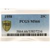 Image 3 : 1958 WASHINGTON SILVER QUARTER PCGS MS66 TONED