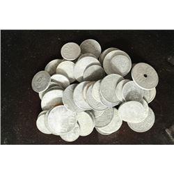 50 ASSORTED FOREIGN ZINC COINS