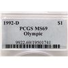 Image 3 : 1992-D OLYMPIC COMMEMORATIVE SILVER DOLLAR PCGS