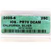 Image 3 : 2005-S SILVER CALIFORNIA QUARTER ICG PR70 DCAM