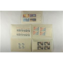 5-TWENTY CENT BLOCKS OF US UNUSED POSTAGE