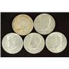 Image 1 : 5 ASSORTED 40% SILVER JOHN F. KENNEDY HALVES