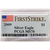 Image 3 : 2009 AMERICAN SILVER EAGLE PCGS MS70 1ST STRIKE