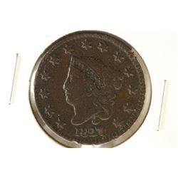 1827 US LARGE CENT VERY GOOD+